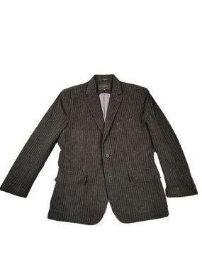 Men's Banana Republic Tailored Fit Navy Striped 2bt Cotton Blazer Sport Coat 44R